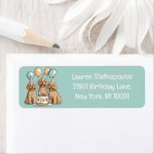 Étiquette Chiens de Goldendoodle d'anniversaire (En situation)