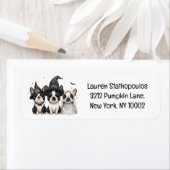 Étiquette Chiens de Halloween Boston Terrier (En situation)