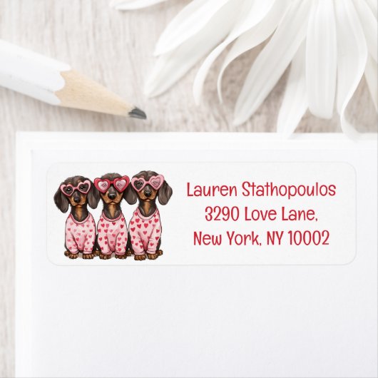 Étiquette Chiens de la Saint Valentin (En situation)