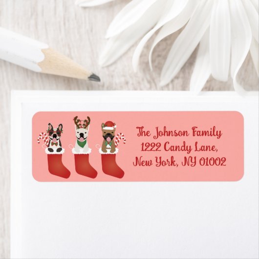 Étiquette Chiens de Noël Français (En situation)