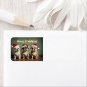 Étiquette Chiens de Noël joyeux (En situation)