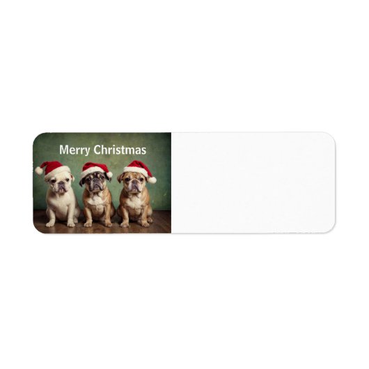 Étiquette Chiens de Noël joyeux (Devant)