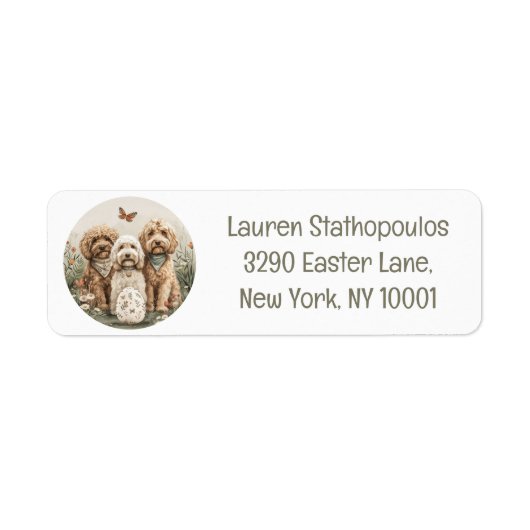 Étiquette Chiens de Pâques Goldendoodle (Devant)