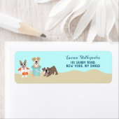 Étiquette Chiens de plage bleu (En situation)