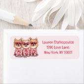 Étiquette Chiens de Poméranie de la Saint-Valentin (En situation)