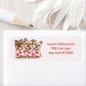 Étiquette Chiens du Yorkshire Terrier de Valentines Day (En situation)