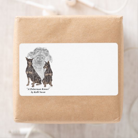 Étiquette Chiens noirs Doberman (En situation)