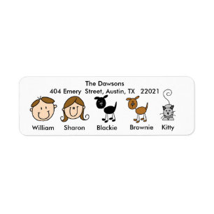 Étiquette Chiens personnalisables de la famille 2,