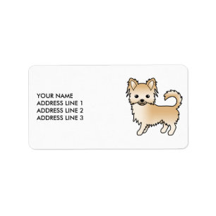 Étiquette Chihuahua à poil long couleur faon Chien de dessin