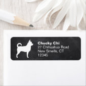 Étiquette Chihuahua Chien Silhouette Retourner l'adresse Éti (En situation)