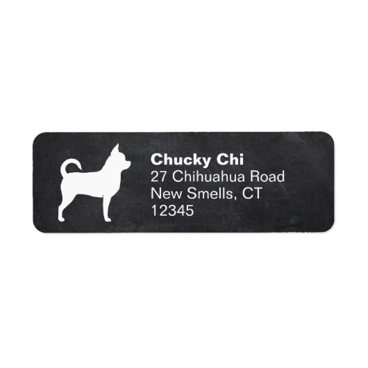 Étiquette Chihuahua Chien Silhouette Retourner l'adresse Éti (Devant)