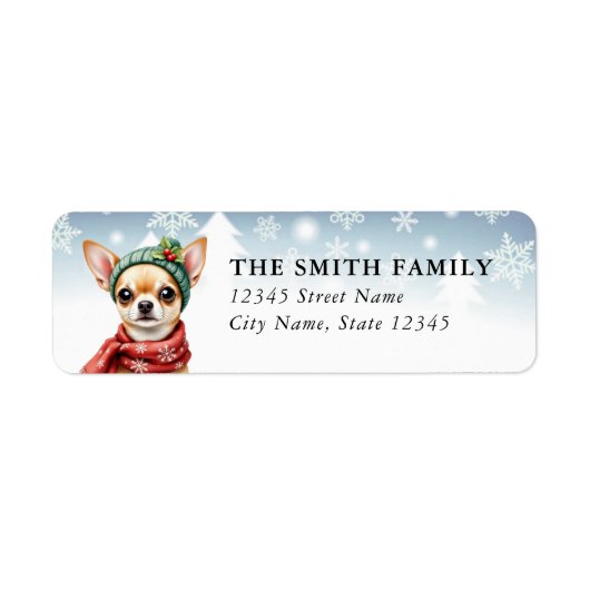 Étiquette Chihuahua Dog Return Address Labels (Devant)