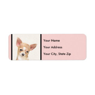 Étiquette Chihuahua Painting - Cute Original Dog Art