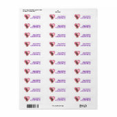 Étiquette Chihuahua Saint-Valentin (Feuille entière)