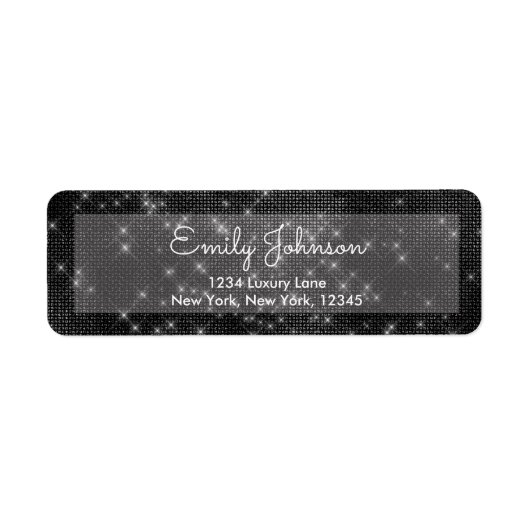 Étiquette Chimmer à étincelles noir et blanc (Devant)