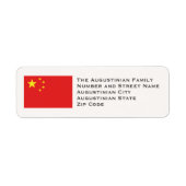 Étiquette CHINA FLAG Customized Return Address (Devant)