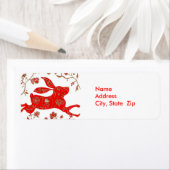 Étiquette chinois d'astrologie du lapin (En situation)