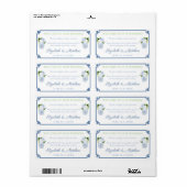 Étiquette Chinoiserie Chic Bienvenue À Notre Rectangle Maria (Feuille entière)