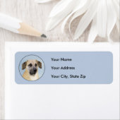 Étiquette Chinook (Oreilles Laissées) Peinture - Art Chien o (En situation)