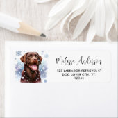 Étiquette Chiot à neige - Chiot du Labrador - Black Labrador (En situation)