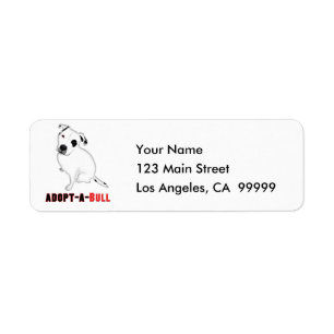 Étiquette Chiot blanc ADOPT-A-BULL de Pitbull
