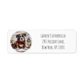 Étiquette Chiot boîte de Noël (Devant)