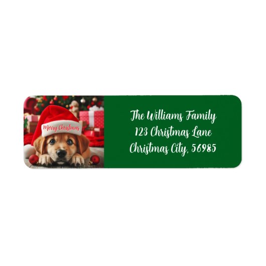 Étiquette Chiot d'assistance de père Noël (Devant)
