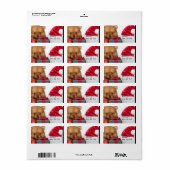 Étiquette Chiot de Noël Poméranien (Feuille entière)