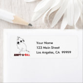 Étiquette Chiot Pitbull blanc ADOPT-A-BULL (En situation)