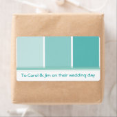 Étiquette Chip bleu turquoise (En situation)