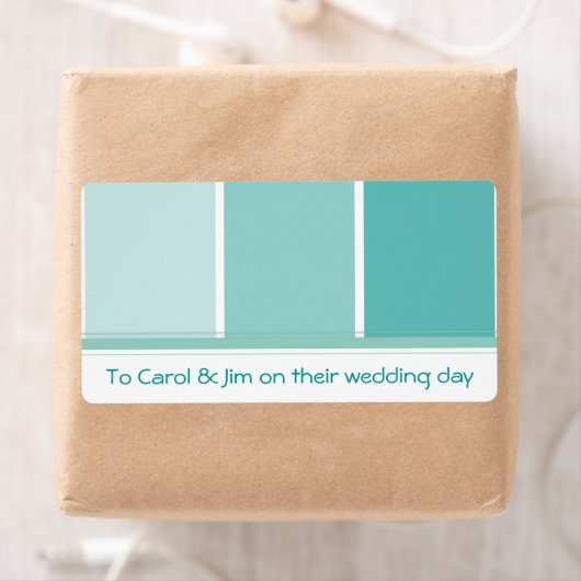 Étiquette Chip bleu turquoise (En situation)