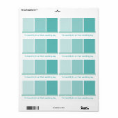 Étiquette Chip bleu turquoise (Feuille entière)