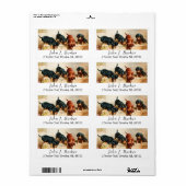 Étiquette Chipies vintages mignonnes Dachshund (Feuille entière)