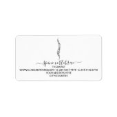 Étiquette Chiropractor Licensed Massage Therapist (Devant)