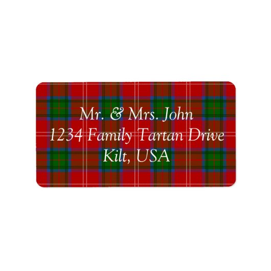Étiquette Chisholm Tartan (Devant)