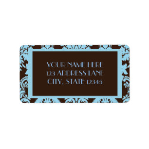 Étiquette Chocolat bleu Damas