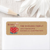 Étiquette Chocolat chaud Boug de Noël Adresse de retour (En situation)