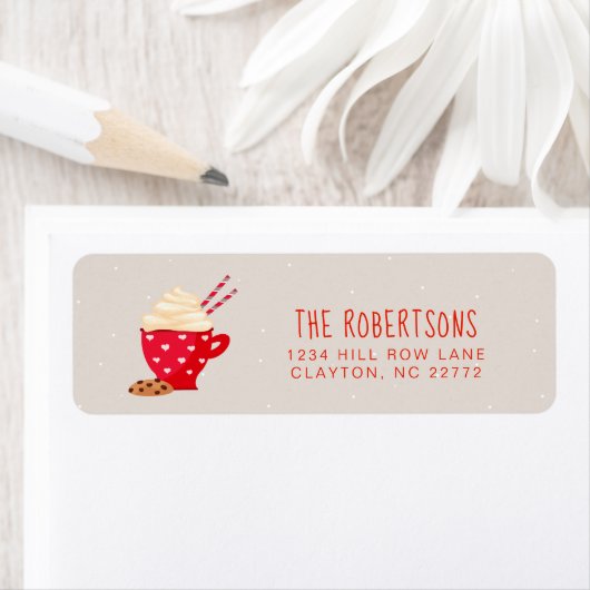 Étiquette Chocolat chaud et biscuits Noël (En situation)