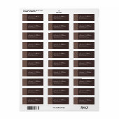 Étiquette Chocolat et Mocha Damask Adresse de retour (Feuille entière)