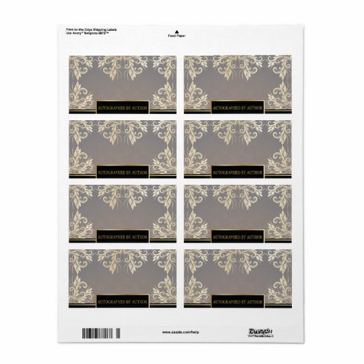 Étiquette Chocolat et or (Feuille entière)