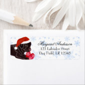 Étiquette Chocolat Labrador Chiot de Noël Blue Snowflake (En situation)