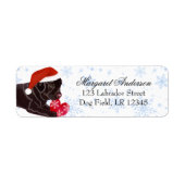 Étiquette Chocolat Labrador Chiot de Noël Blue Snowflake (Devant)