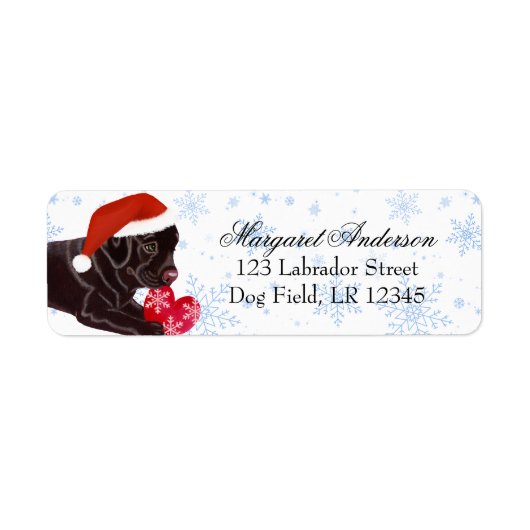 Étiquette Chocolat Labrador Chiot de Noël Blue Snowflake (Devant)