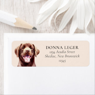 Étiquette Chocolat Labrador Dog Adresse personnalisée
