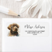 Étiquette Chocolat Labrador Retriever Dog Adresse de retour (En situation)