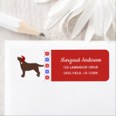 Étiquette Chocolat Labrador Silhouette Père Noël Rouge Noël (En situation)