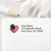 Étiquette Chocolat Labrador & US Drapeau Coeur 2 Carton (En situation)