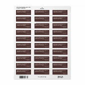 Étiquette Chocolate Brown Ivory Minimalistic Wedding (Feuille entière)