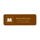Étiquette Chocolate Brown Personalized Monogram Letter Name (Devant)