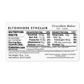 Étiquette Chocolate Maker Nutrition Facts Packaging (Devant)
